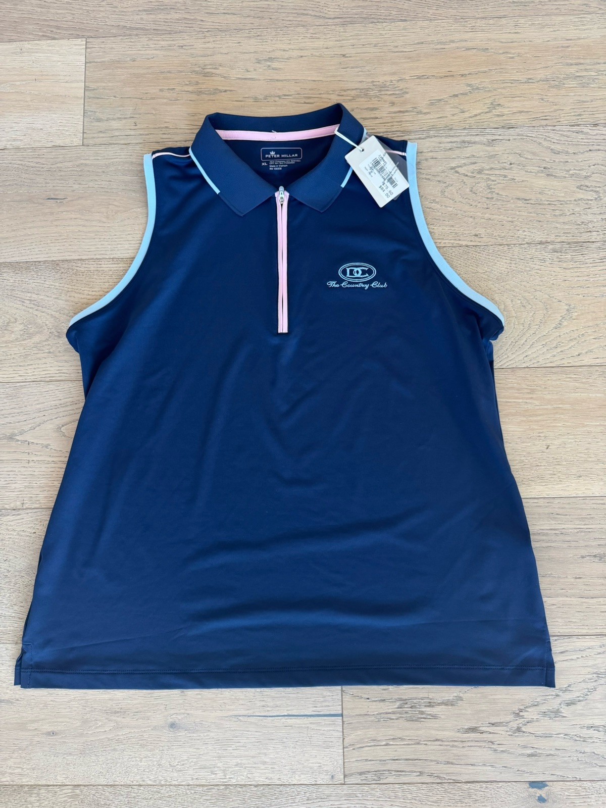 Peter Millar Womens Sleeveless Polo Top Blue XL Logo on chest as pictured