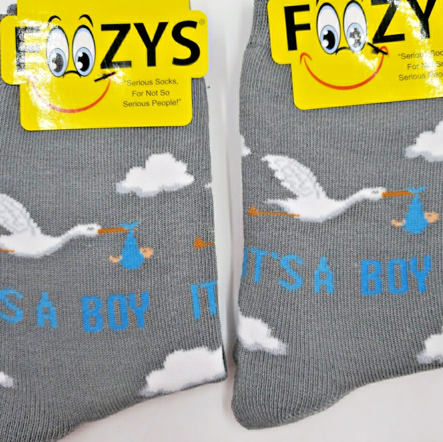 IT’S A BOY New Baby Shower Gender Reveal Gift Stork Womens Socks Novelty 2 PAIR