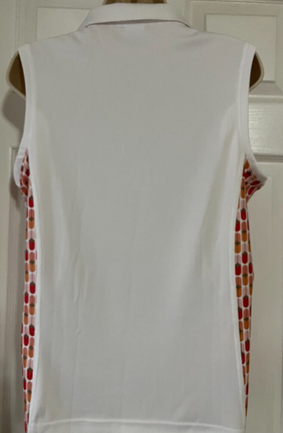 Daily Sports Golf Shirt Top Watermelon & White Amir Size L Polyester Blouse NEW