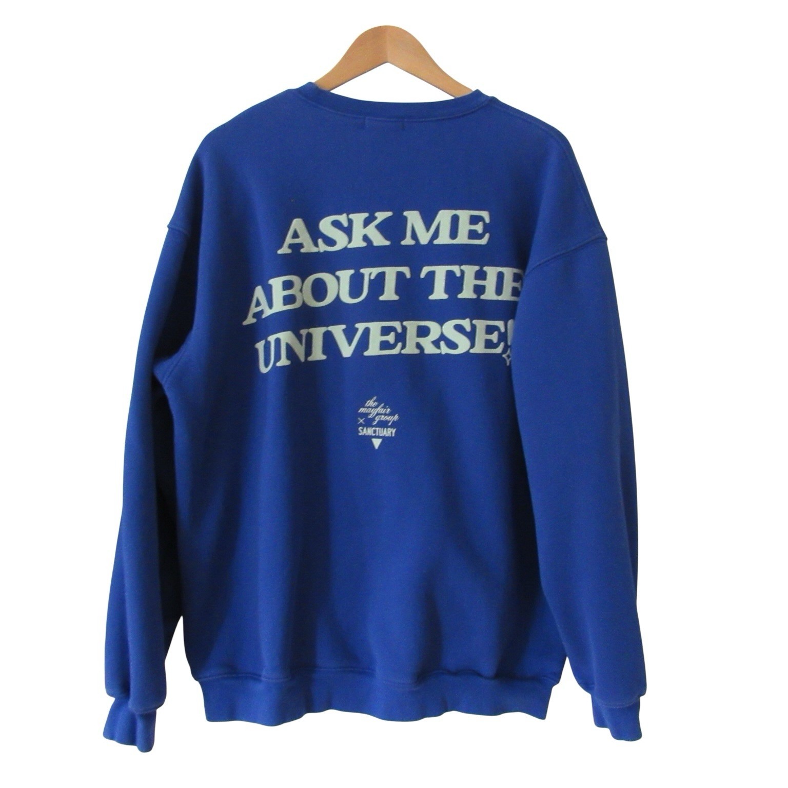 The Mayfair Group x Sanctuary Blue Sweatshirt M/L Universe Stars Crewneck Lounge