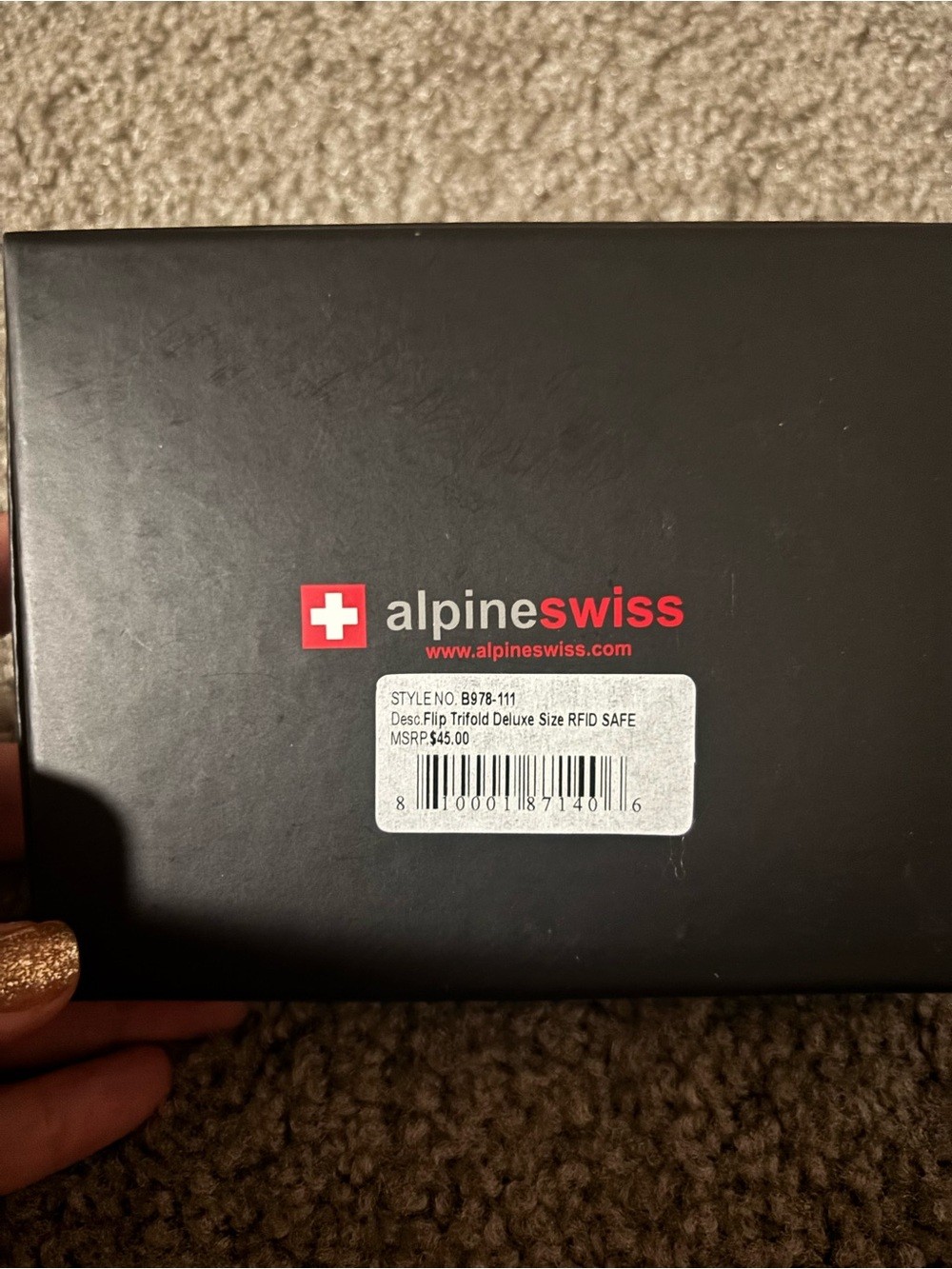 alpine swiss Brown Leather Mens Wallet Brand New