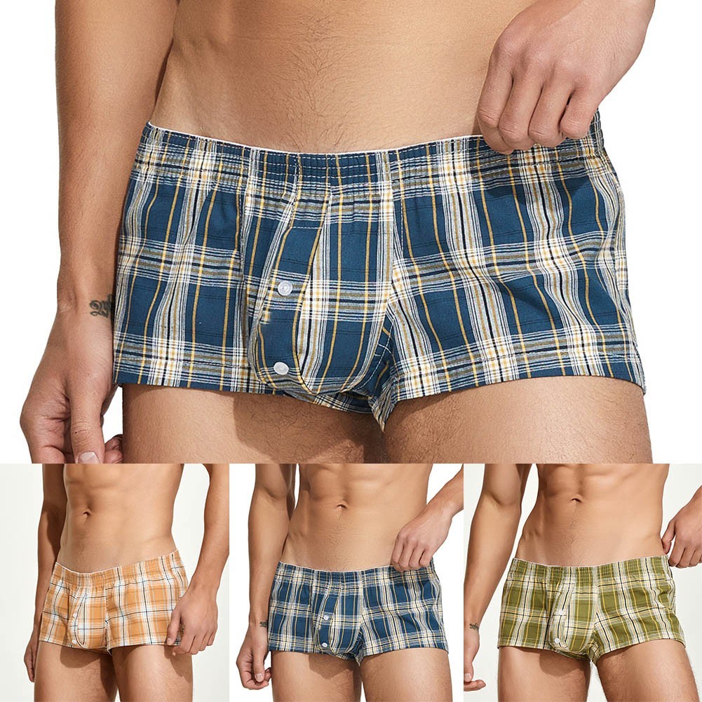 Mens Sexy Underwear Underpants Soft Boxers Shorts Briefs Trunks Button Low Rise