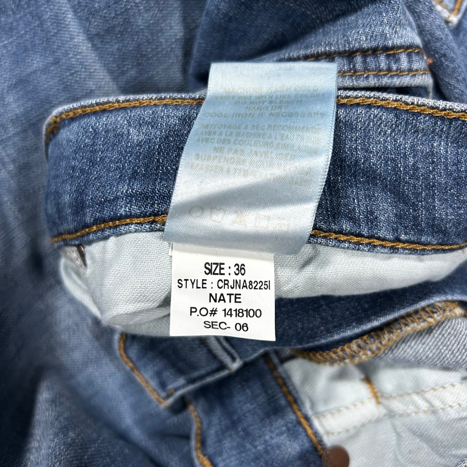 Joe’s Jeans The Brixton Nate Straight Narrow Blue Denim Pants CRJNA8225I Mens 36