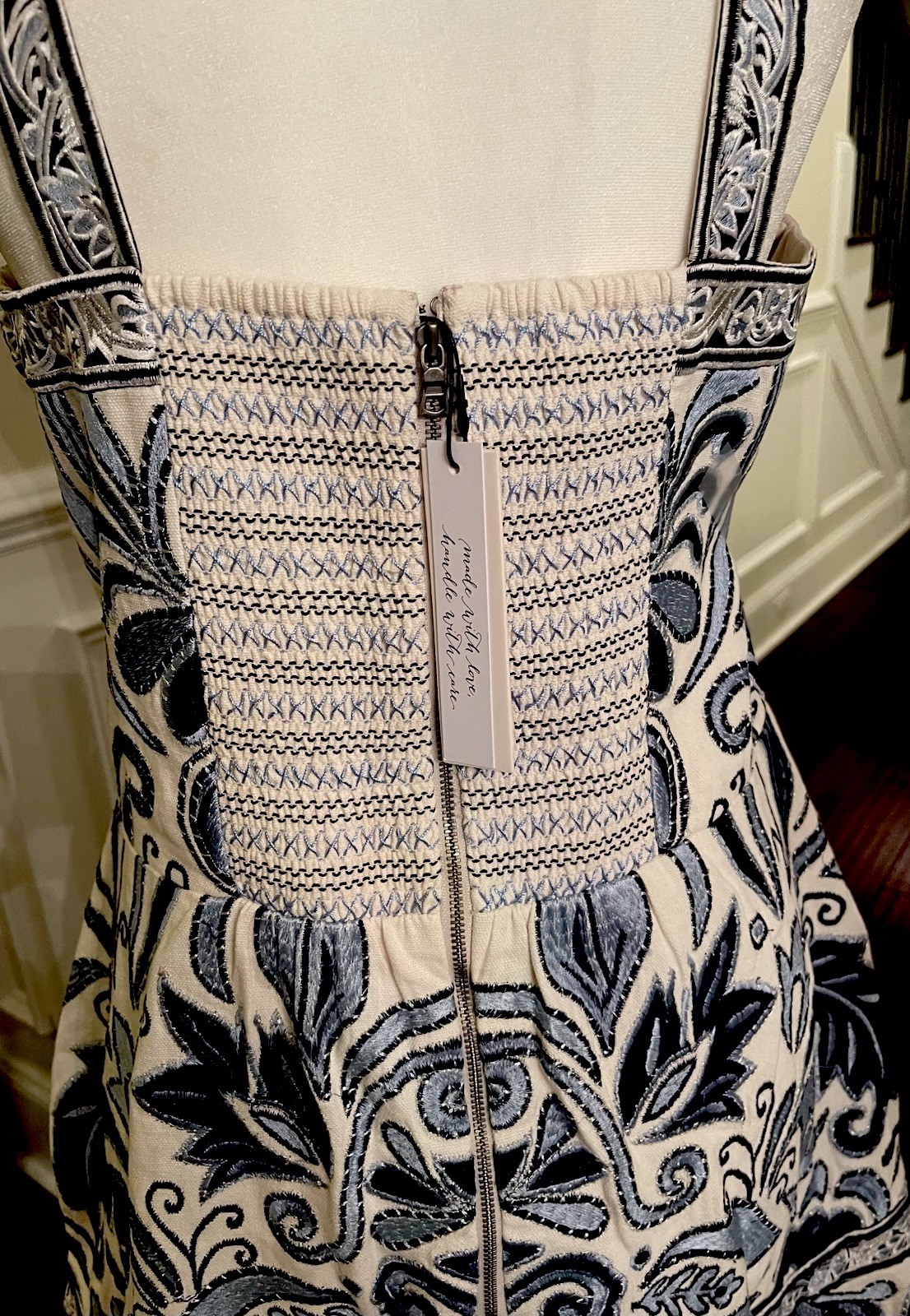 Alice + Olivia Kaiser Embroidered Canvas Mini Dress NWT $695.00 Sz 14