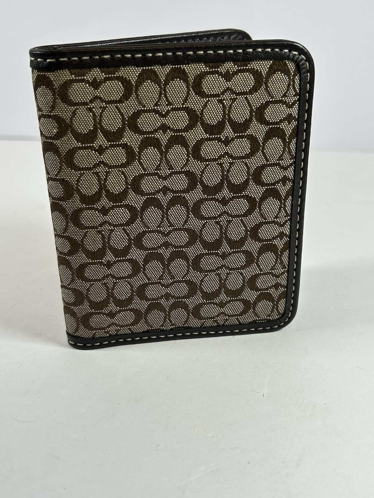 Vintage Coach Mini Signature Canvas Leather Travel Card Case ID Holder Y2K NEW