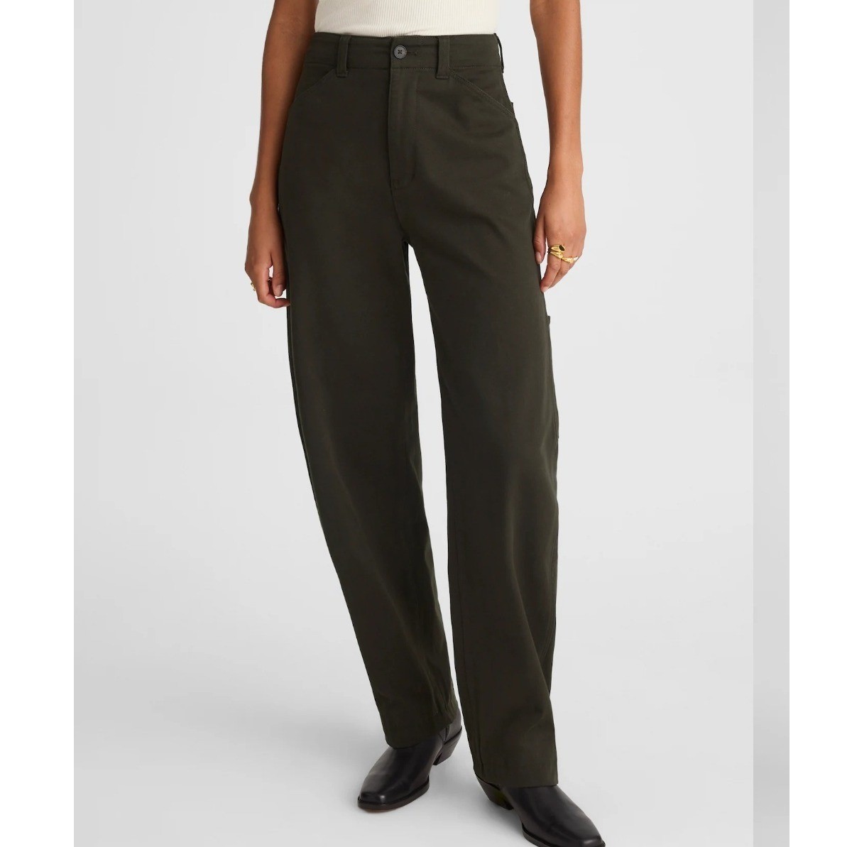 Madewell The Balloon Pant Midnight Olive Green Carpenter Trousers Size 30