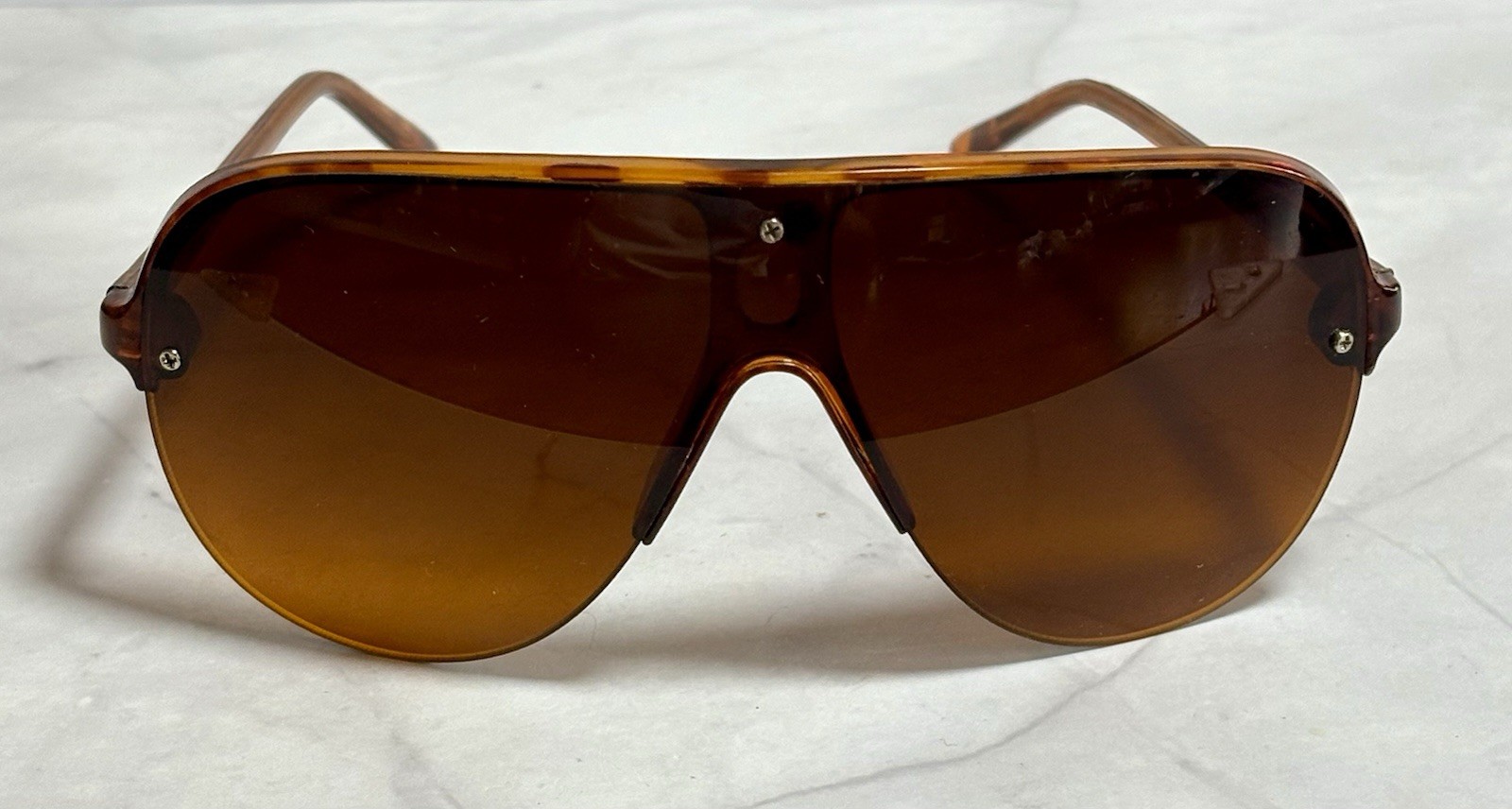 Unisex Vintage Tortoise Shell W/ Amber Lenses Aviator Sunglasses (Unbranded)