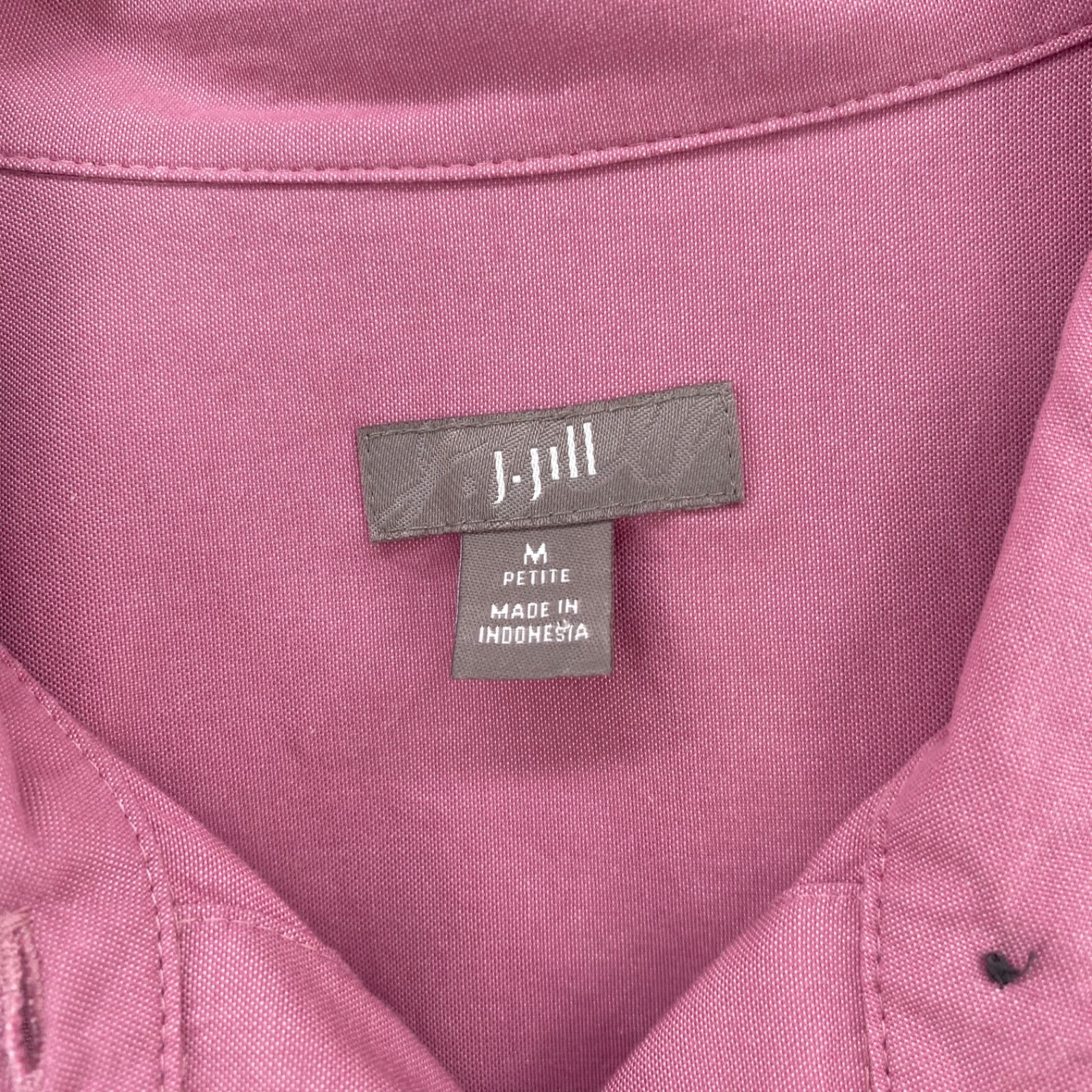 J Jill Shirt Womens Medium Petite Pink Cotton Collared Long Sleeve Button Up Top