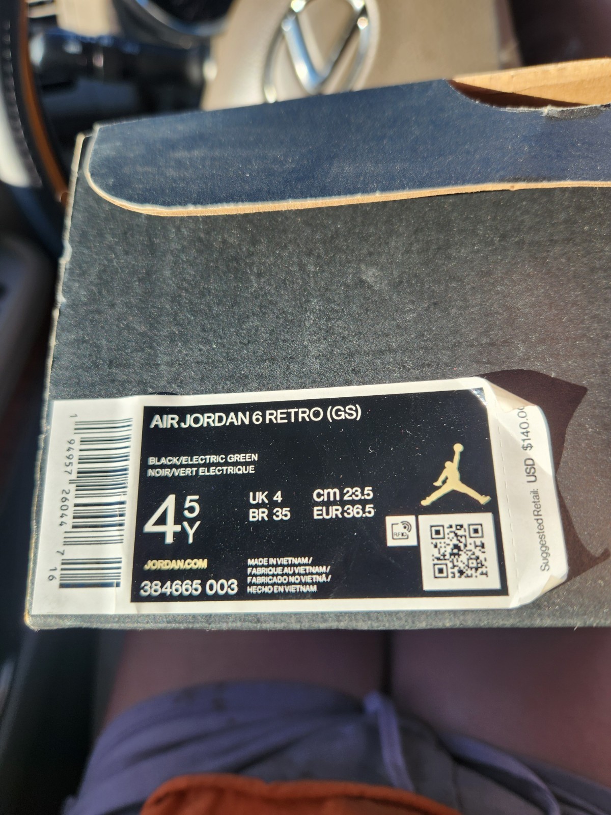 Size 4.5 (GS) – Jordan 6 Retro Mid Electric Green
