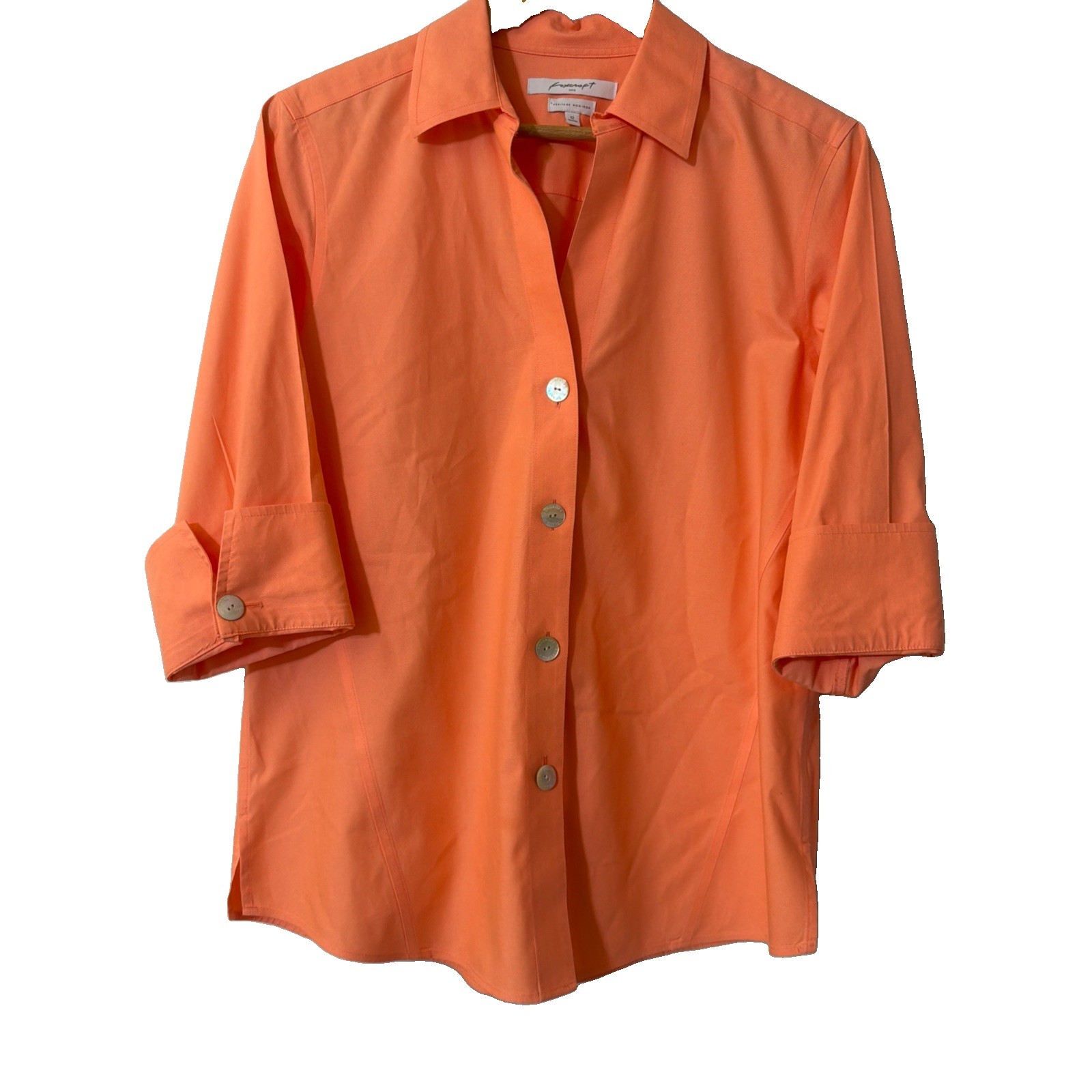 Foxcroft Sz 12 Peach Heritage Non-Iron Shirt Career/ Office/crisp. Effortless.