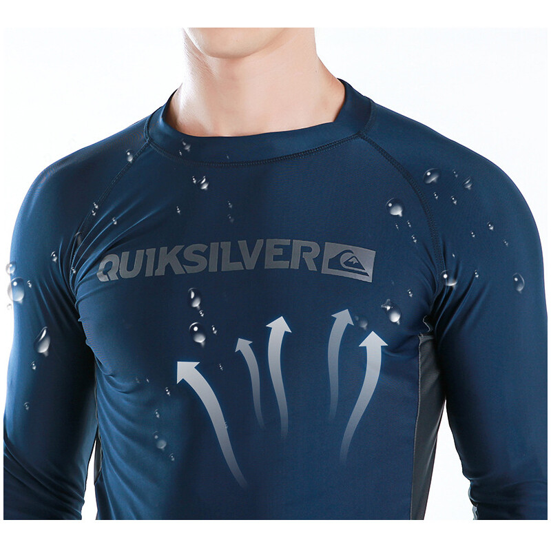MEN’S RASH GUARDS BEACH LONG SLEEVES SURF SNORKELING SWIM TOP SHIRT WATER SPORTS