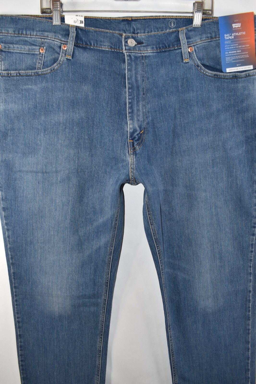 New Levi’s 541 Athletic Taper Stretch All Seasons Tech Blue Jeans Men Size 46×30
