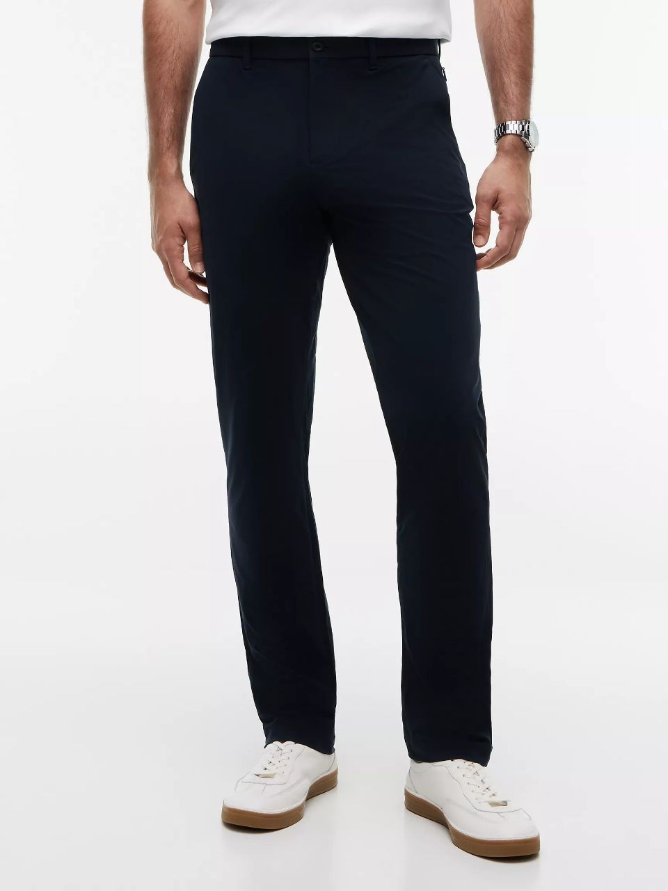 Tommy Hilfiger Men’s Navy Slim Stretch Chino Pants Flat Front 32W Straight