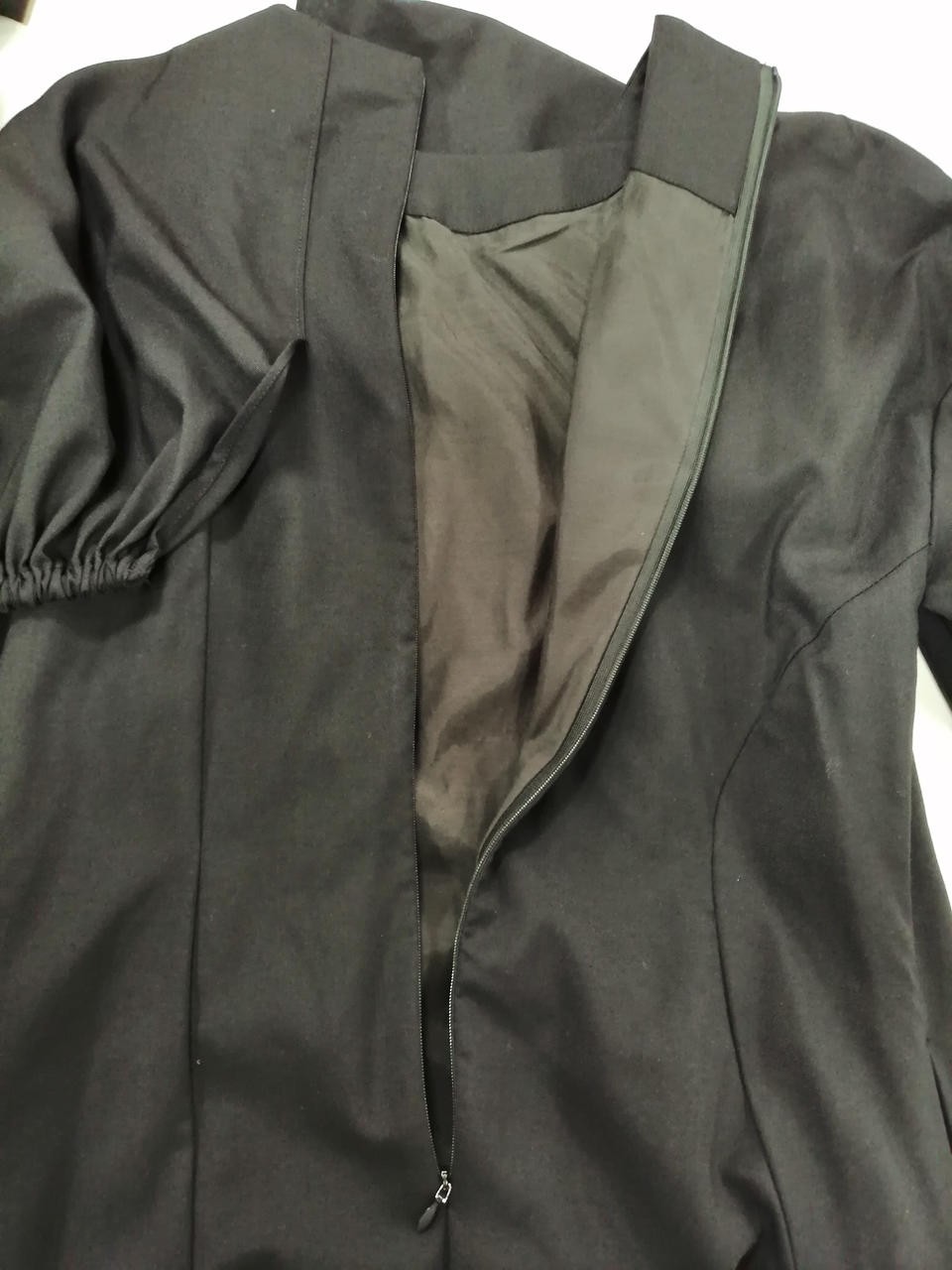 AKIRANAKA Black Puff Kimono Sleeve Jersey Dress 4US Sz S Midi 46in