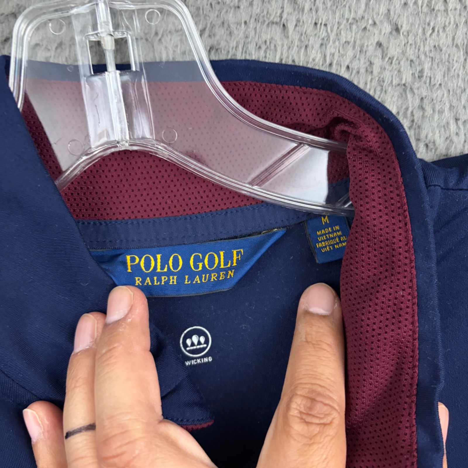 Polo Ralph Lauren Golf Pullover Mens Medium Navy Blue Preppy Long Sleeve Logo