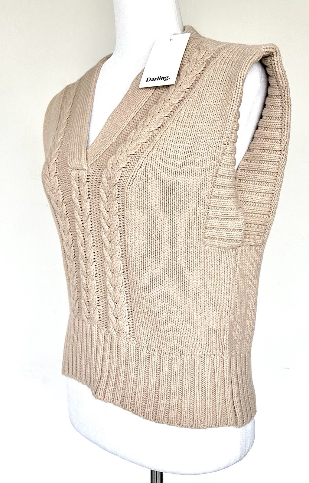 Darling Keen Knitted Best Desert Sand Color XS Cotton Mix Retail $95