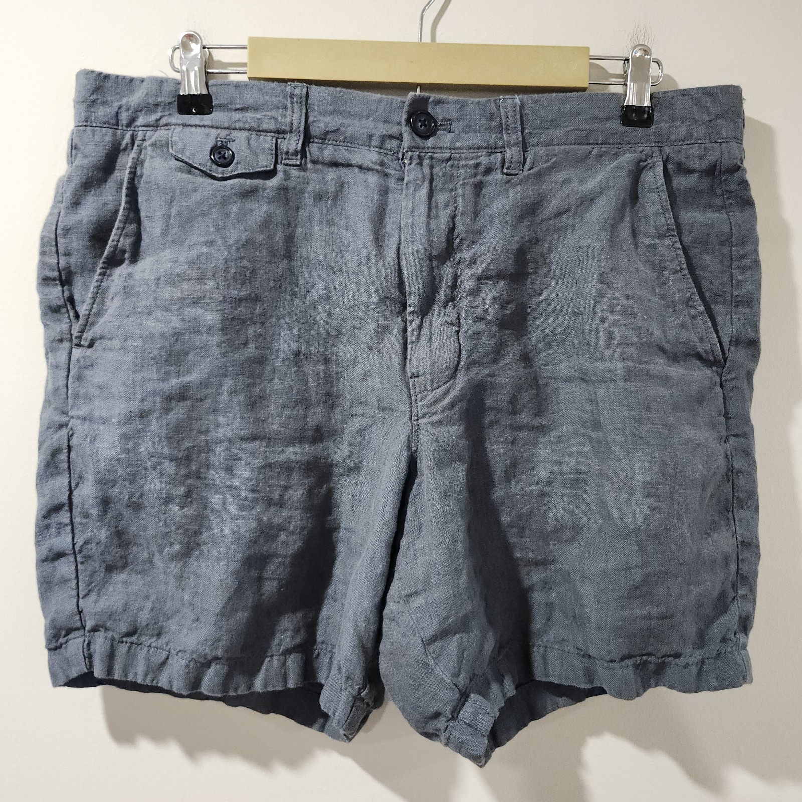 J Crew 100% Linen Summer Beach Outdoor Preppy Casual Classic Money Mens 34 7″