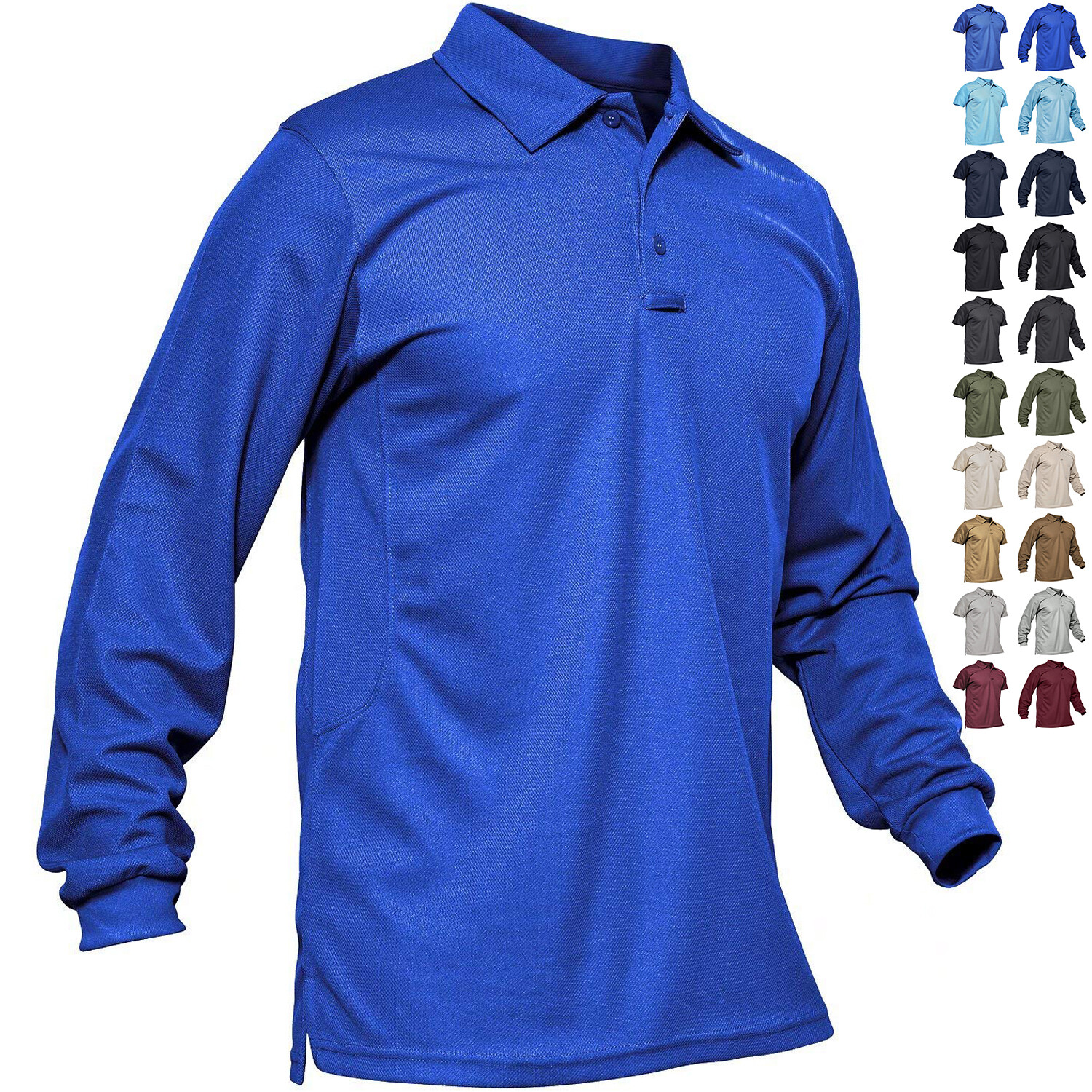 Men’s Long & Short Sleeve Polo Shirt Quick Dry Team Combat Casual Work Golf Tops