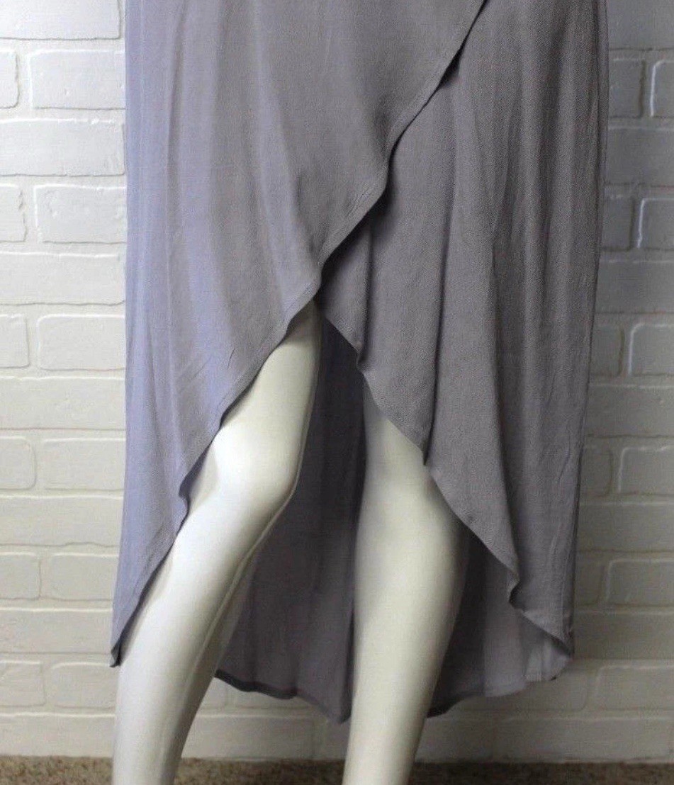 NWT Gianni Bini Gray Grey High Low Wrap Cold Shoulder Dress New CHOOSE SIZE