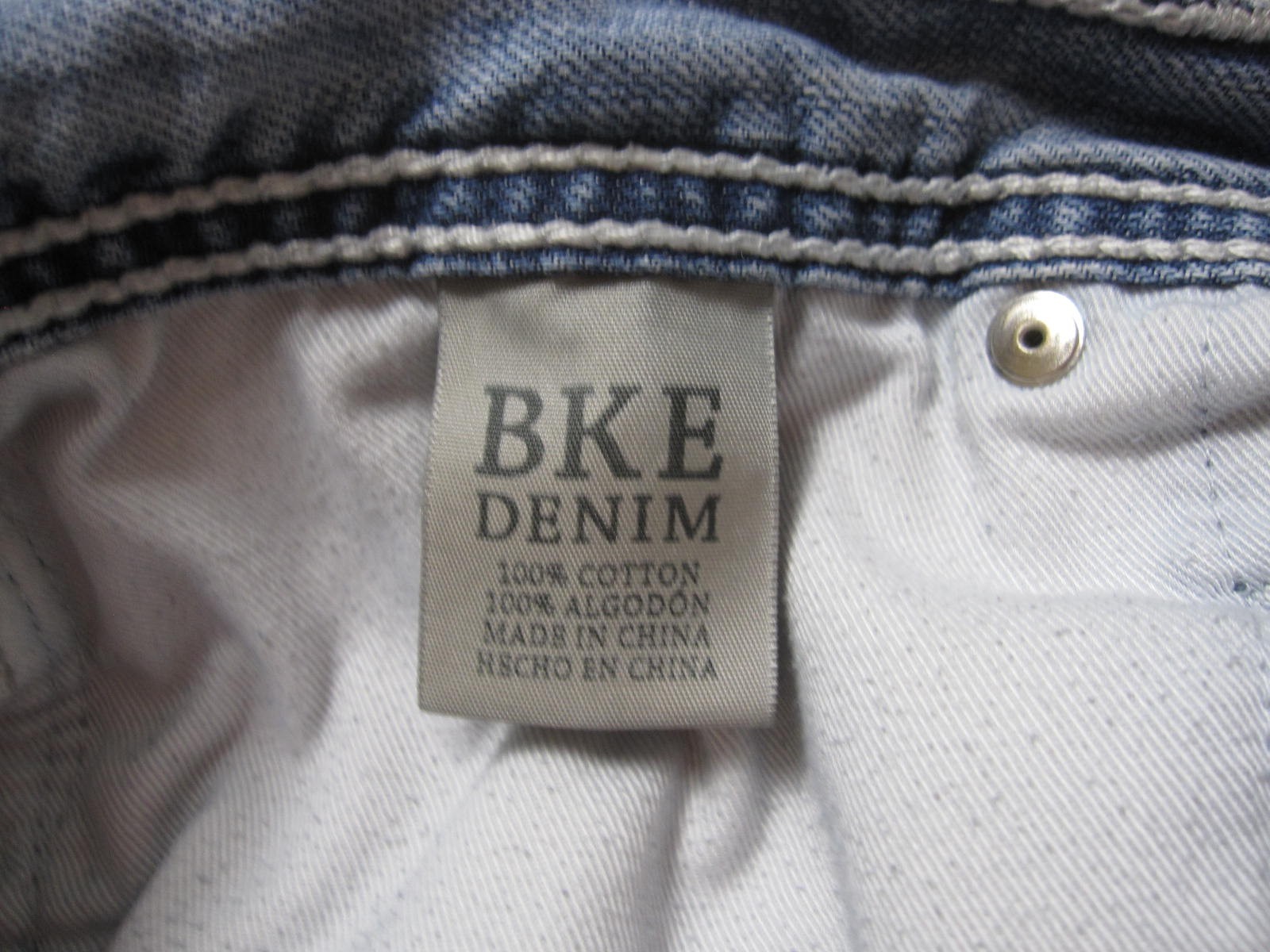 BKE Tyler Straight Jeans Men 33R Distressed Blue Denim Y2K McBling Buckle(MP591)