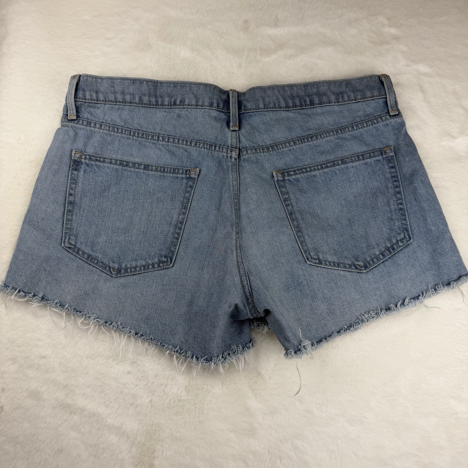 Gap 1969 Original Best Girlfriend Denim Shorts Distressed Blue Womens 31R