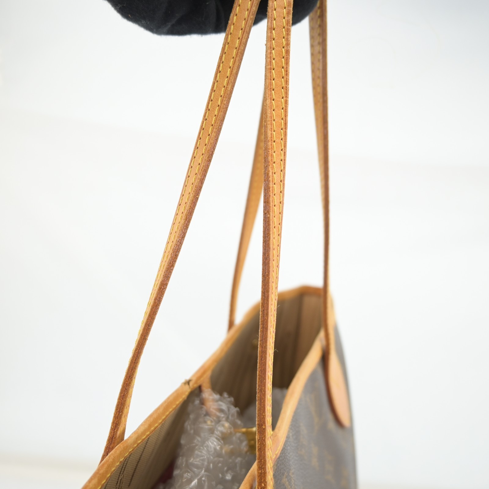 Louis Vuitton Monogram Neverfull MM Leather Fabric Brown Tote bag B2202SA803