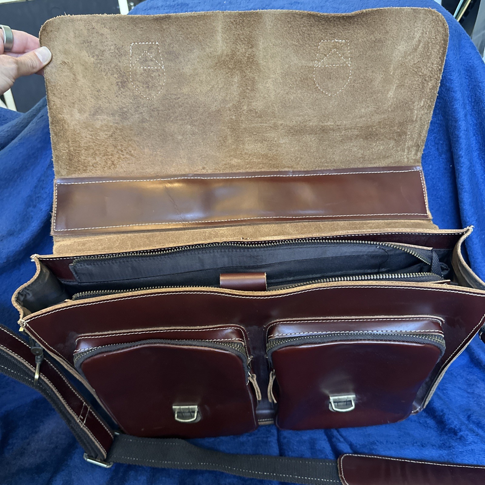 Leathario crossbody briefcase bag