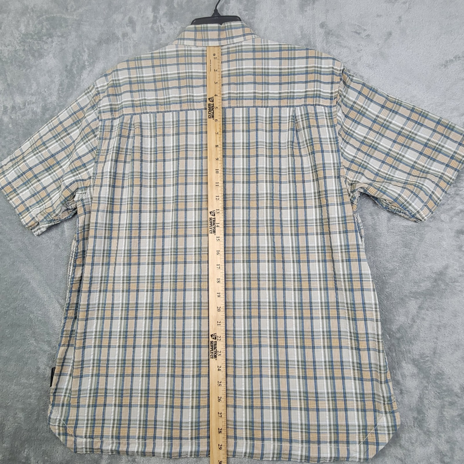Royal Robbins Short-sleeve Blue, Yellow, Beige Plaid Button-up Shirt Mens LG