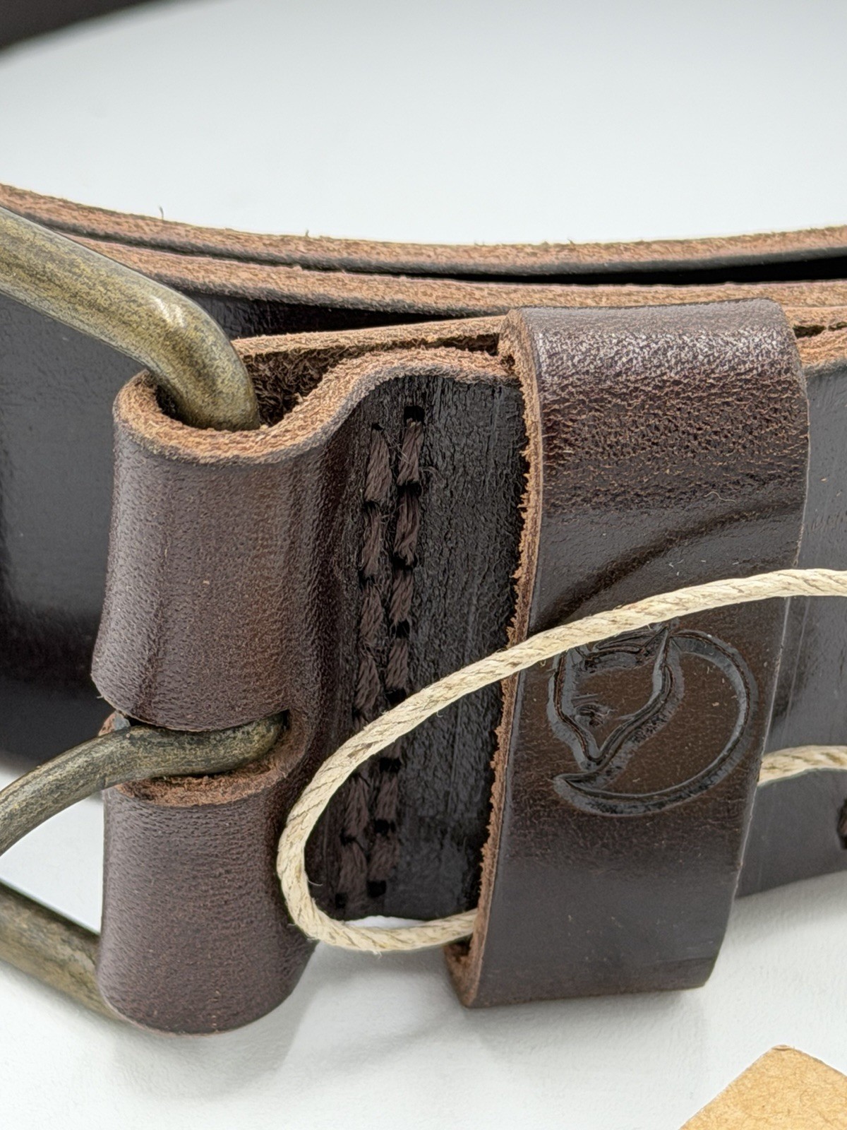 Fjallraven Singi Belt 4cm Brown Leather Size 30 (70cm) Small Unisex New