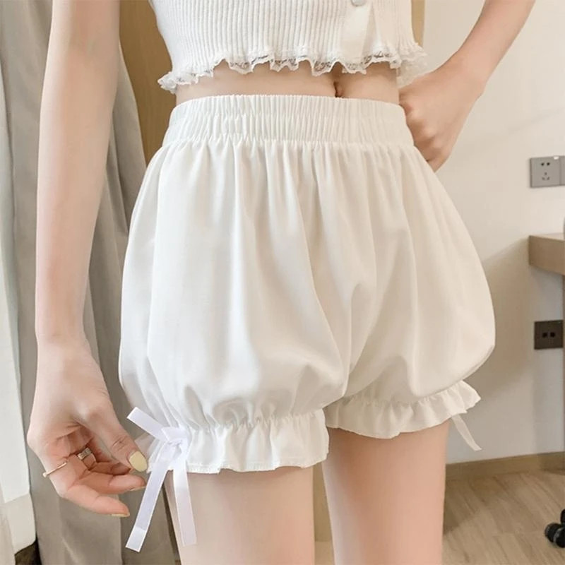 Women’s Pumpkin Pants Shorts Maid-Inspired Bloomers with Frilly for Daily &