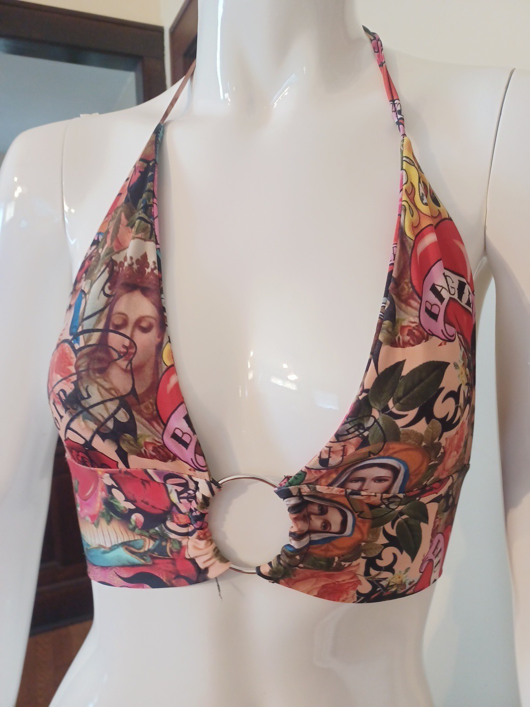 Halter Top No Brand Or Size Tags Stretch Colorful Size M