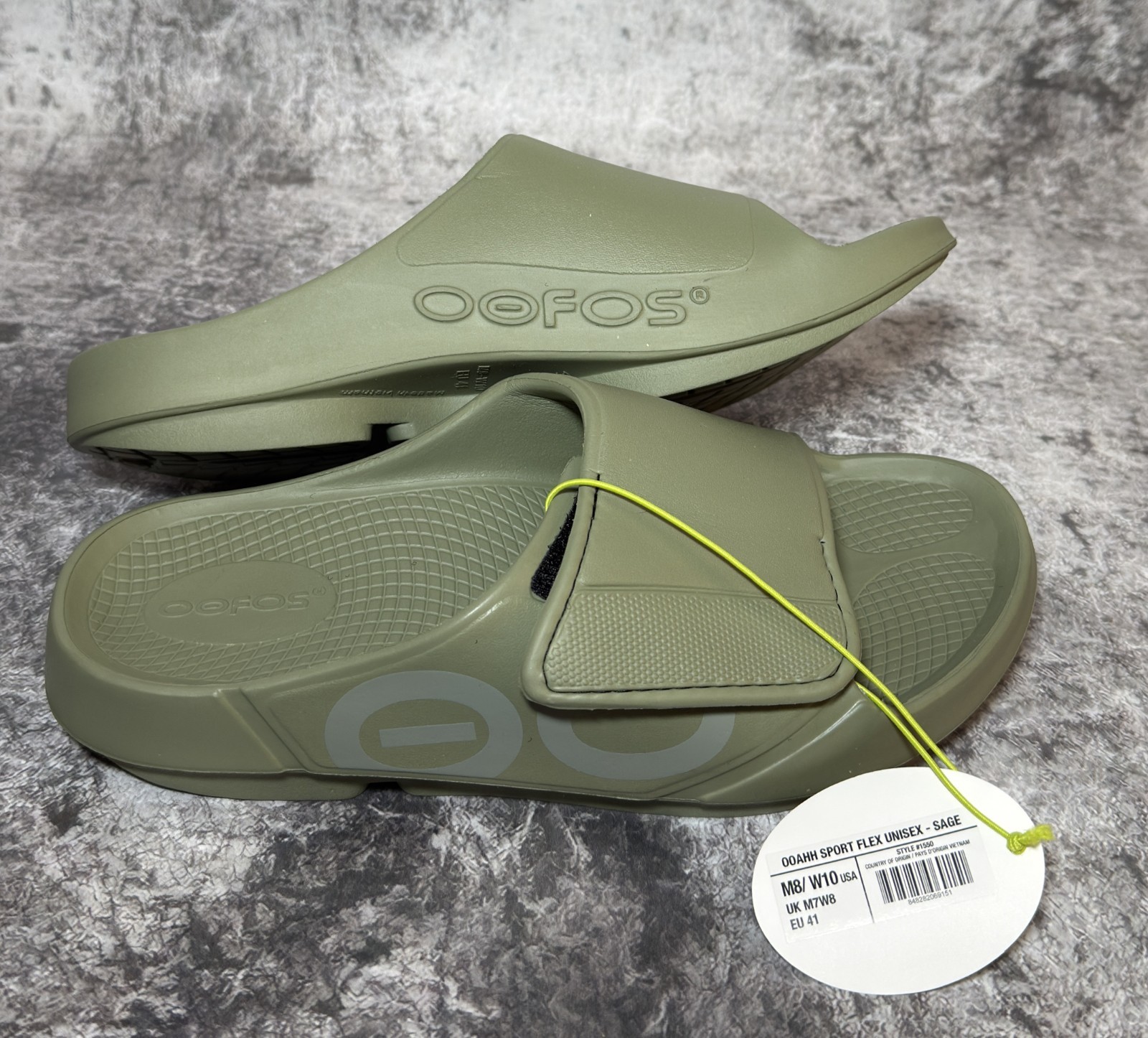 OOFOS OOahh Sport Flex Slide Unisex Sage size US M8 W10 EU41
