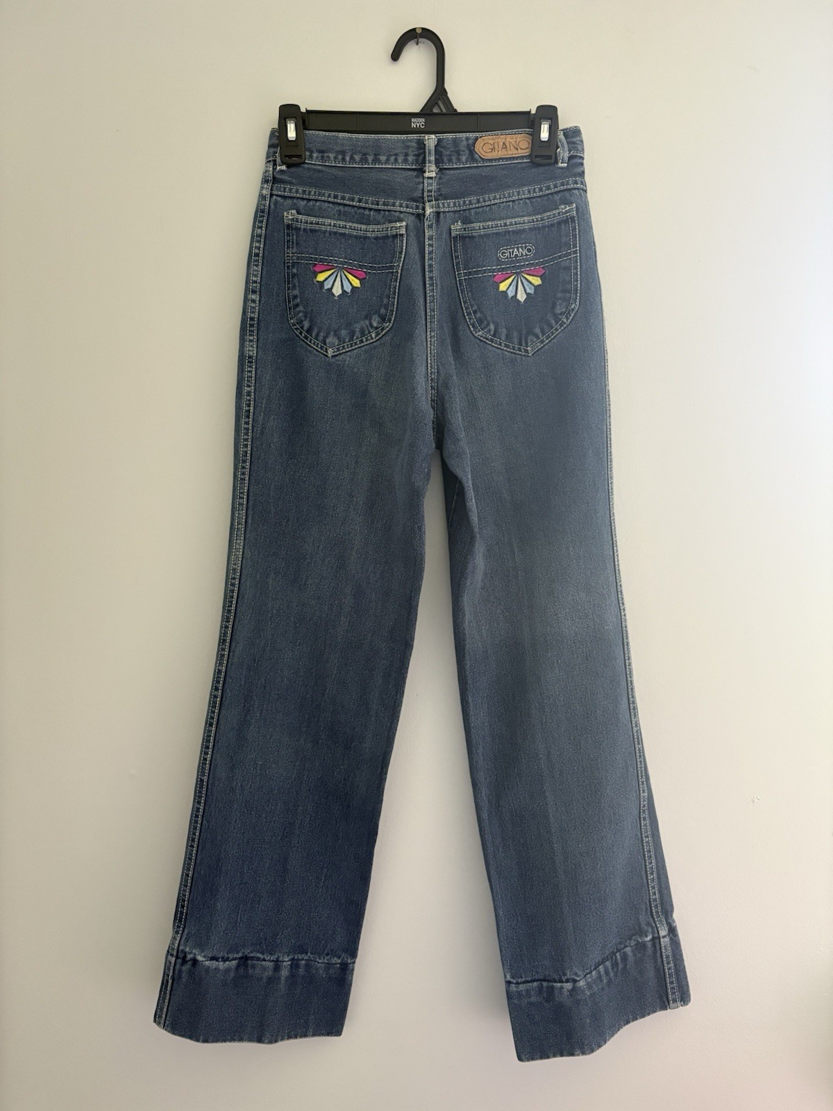 Vintage 80s Gitano High Rise Wide Leg Embroidered Jeans Size 9/10