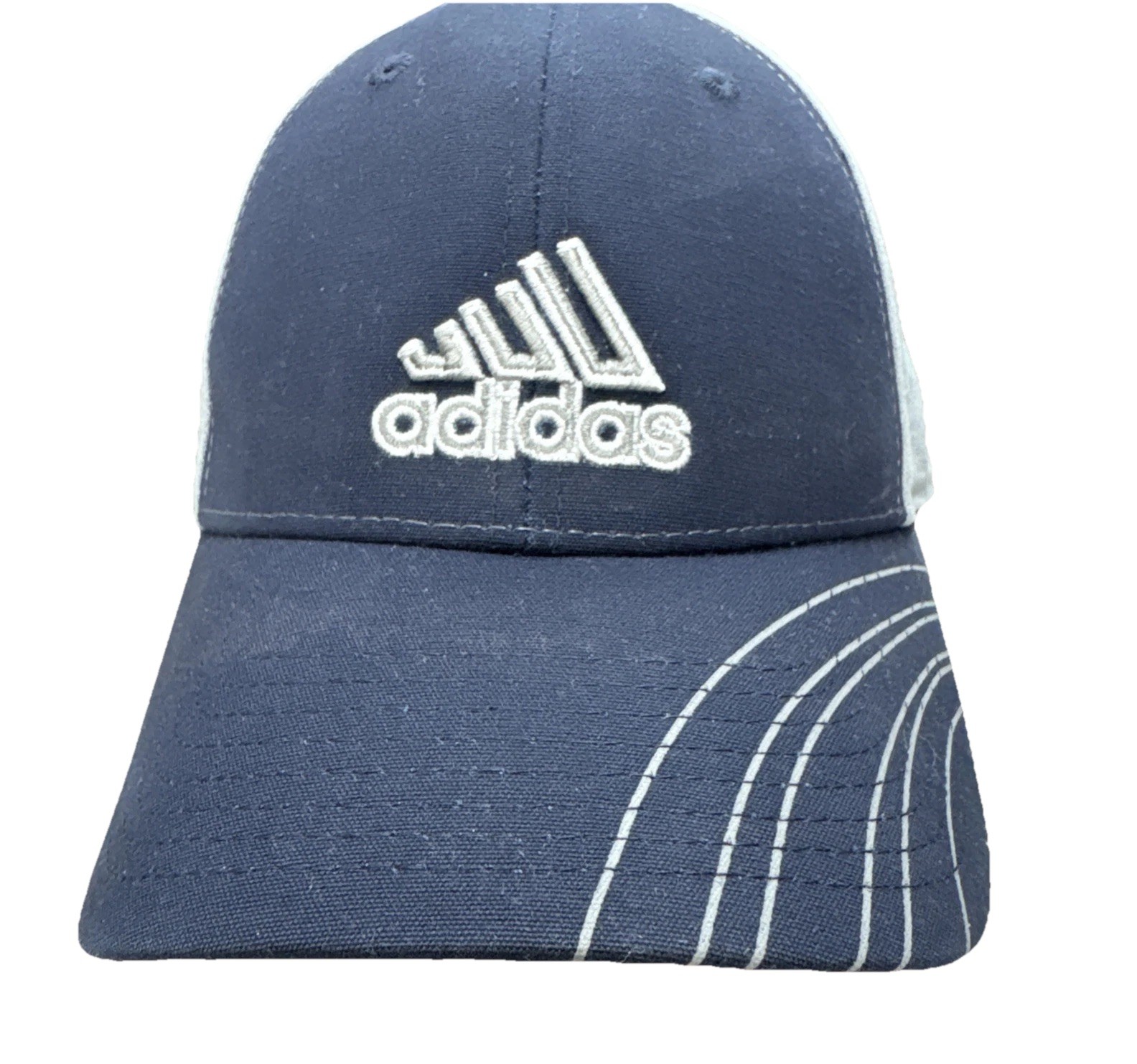 ADIDAS Climacool Golf Flexfit Lightweight Blue & Gray Mesh PVC Logo Cap