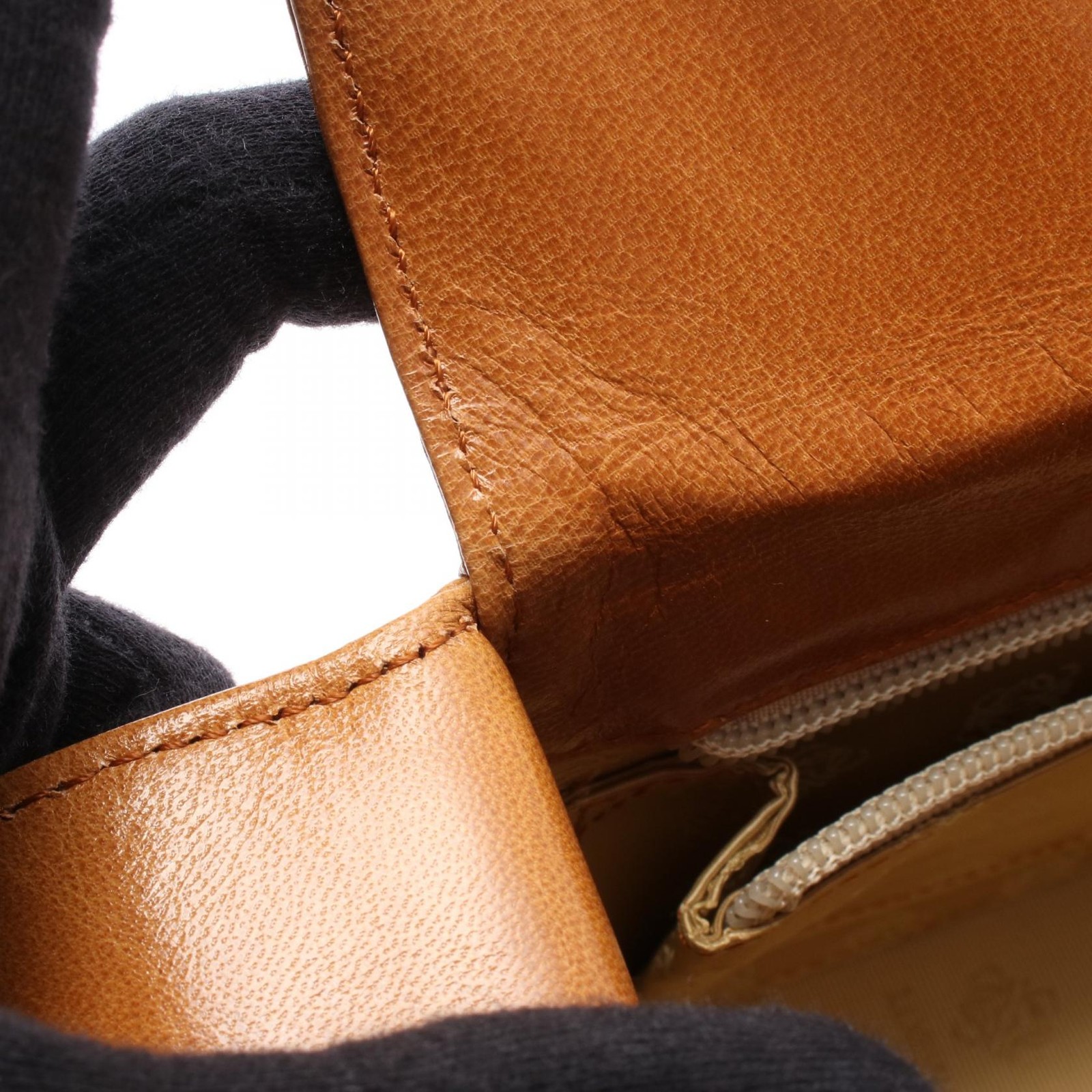 LOEWE Shoulder Bag leather Brown Gold GHW Used Women
