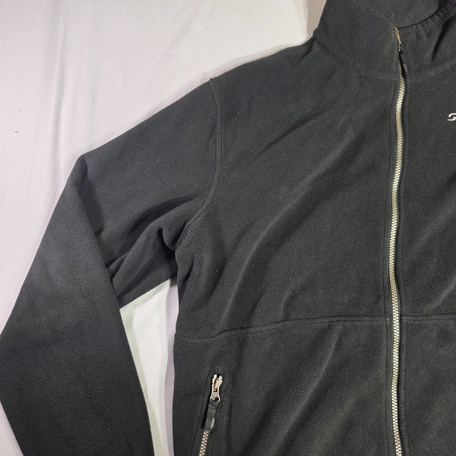 Spyder Jacket Mens X-Large Black Full Zip Pockets Fleece Jacket Stitched Logos