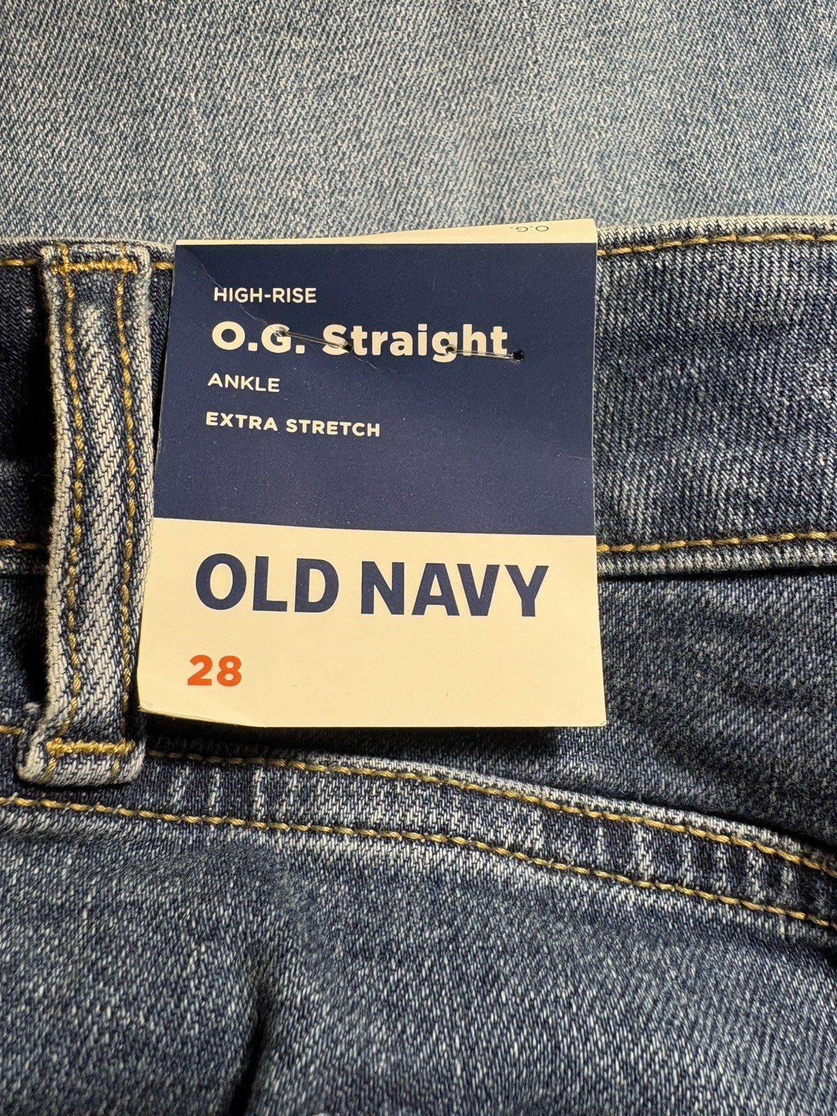 Old Navy Womens Jeans Plus Size 28 Medium Wash O.G. Straight Curvy High Rise NEW