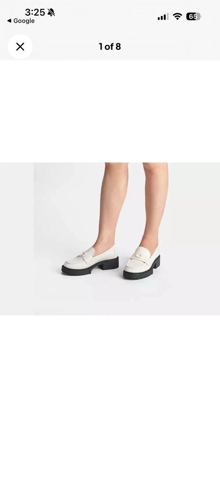 Coach “Leah” Loafers Women’s Size 7 Chalk White Leather Platform Slip On Shoes