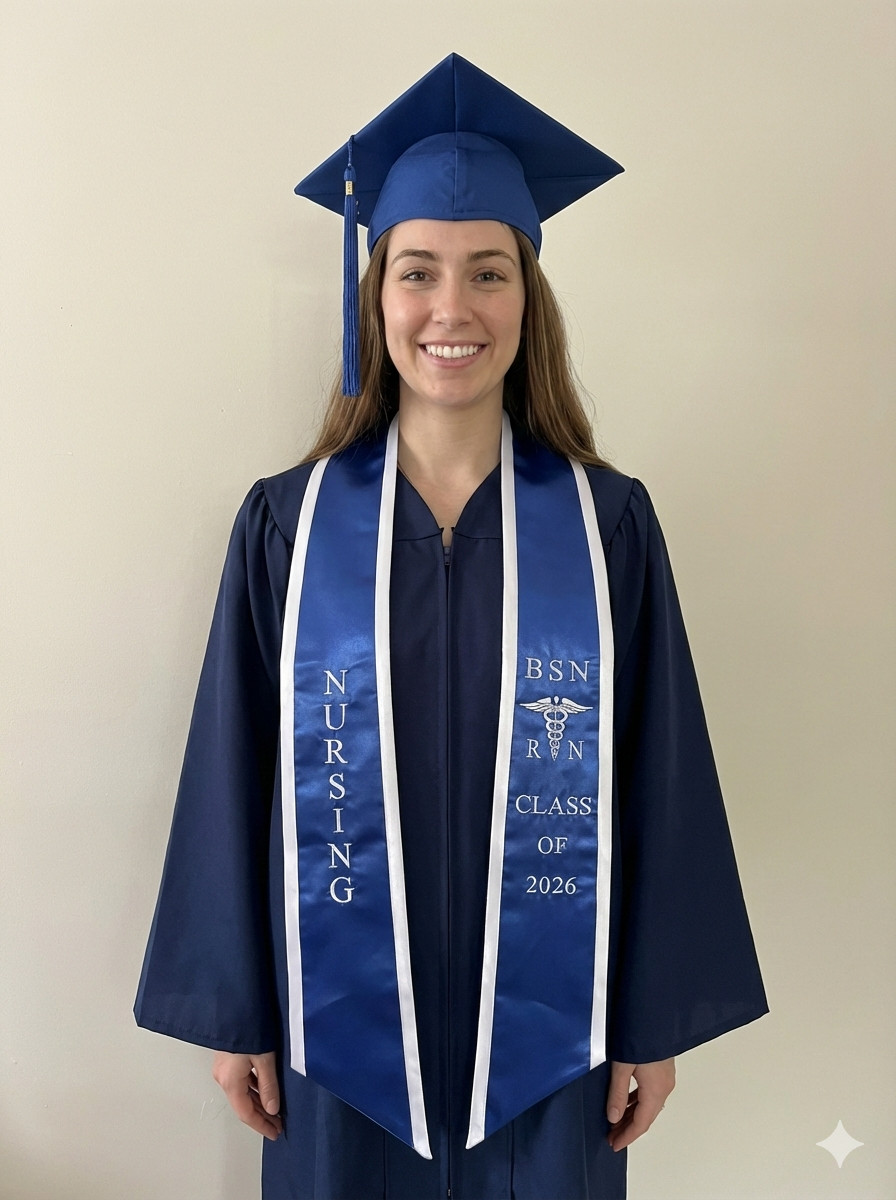 BSN RN Nursing Graduation Stole 2026 Embroidered Sash With Medical Logo