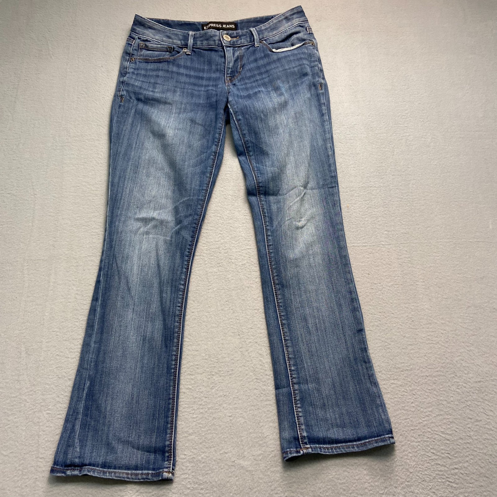 Express Mens Blue Denim Skyscraper Stella Low Rise Bootcut Jeans No Size Tag