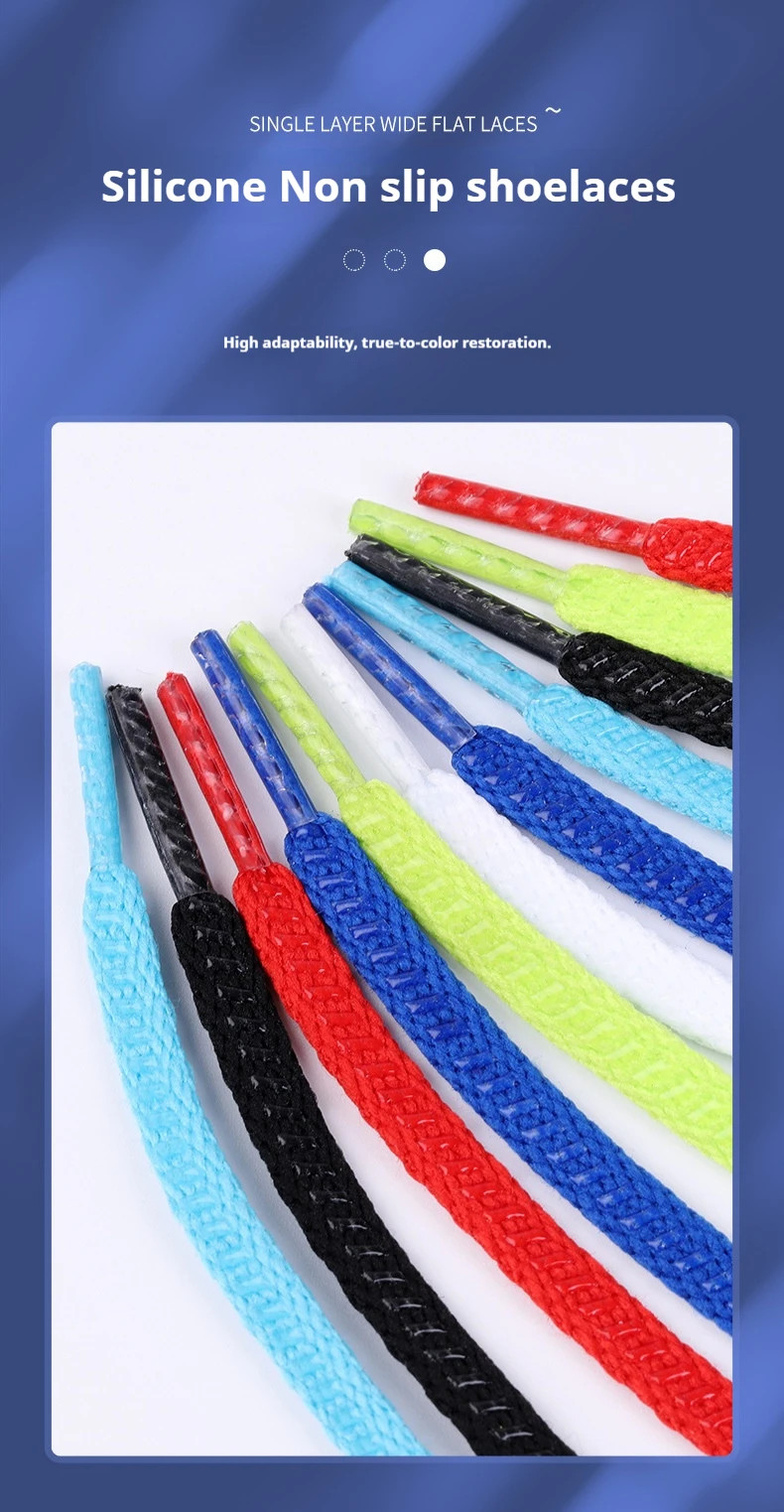 Double Sided Silicone Non-slip Flat Shoelaces Sneakers Tennis Football Shoe Lace