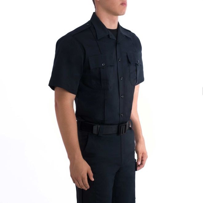 BLAUER 8713X MENS SHORT SLEEVE SHIRT, Cotton, DARK NAVY