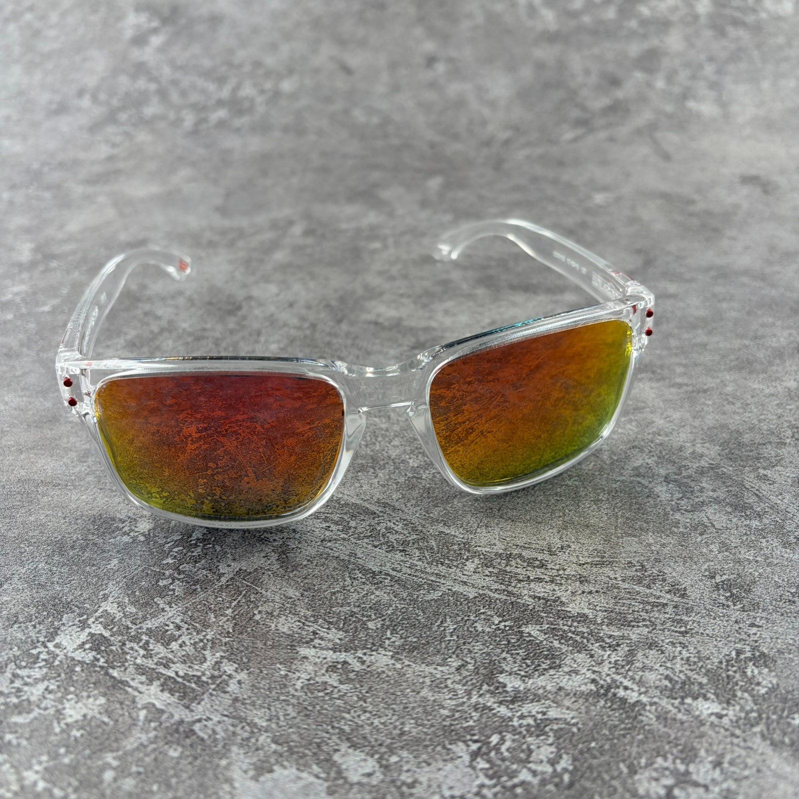 Oakley Holbrook Shiny Clear Polarized Ruby Lens Sunglass