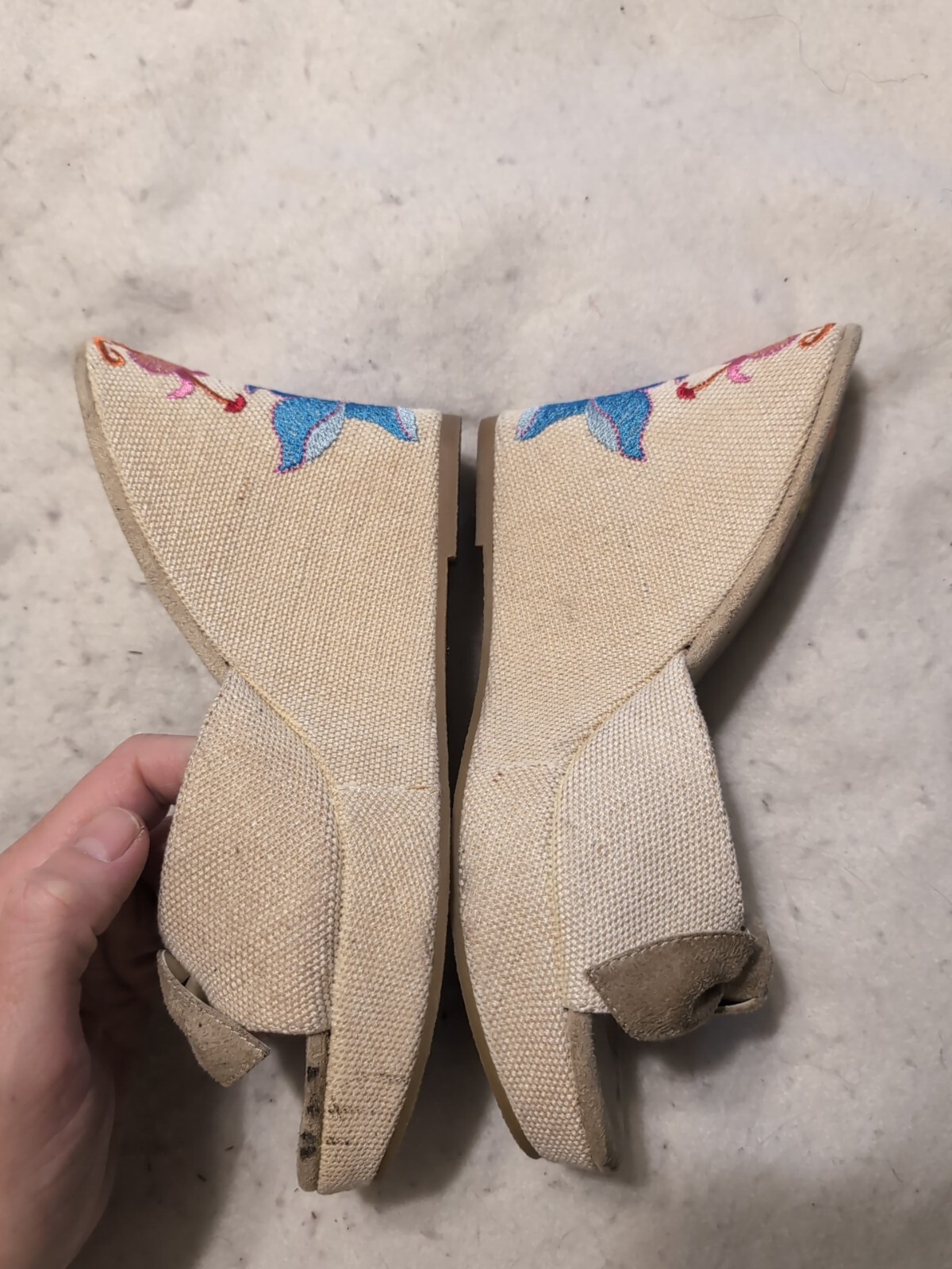 Bongo Vintage Y2K Embroidered Floral Platform Wedge Sandals Size 9