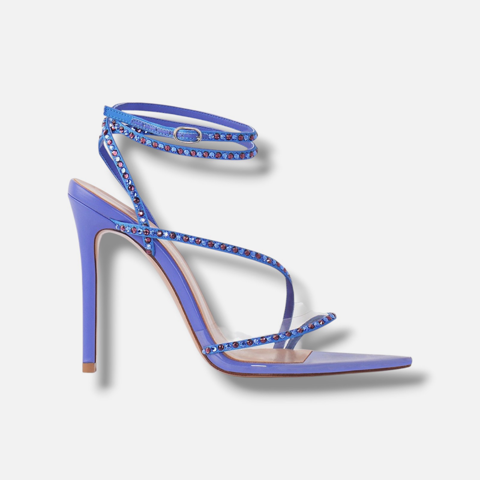 Andrea Wazen Women’s Blue Dassy Sunset Embellished Ankle-Wrap Pumps Size 38.5