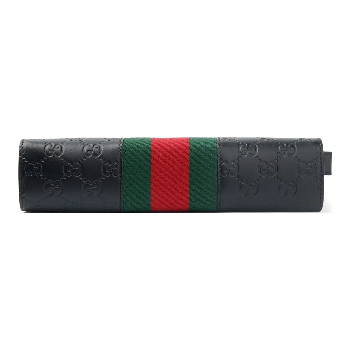 Gucci Vintage Logo Embossed Striped Ribbon Leather Handbag Men’s 10.2×2.3×7.8 in