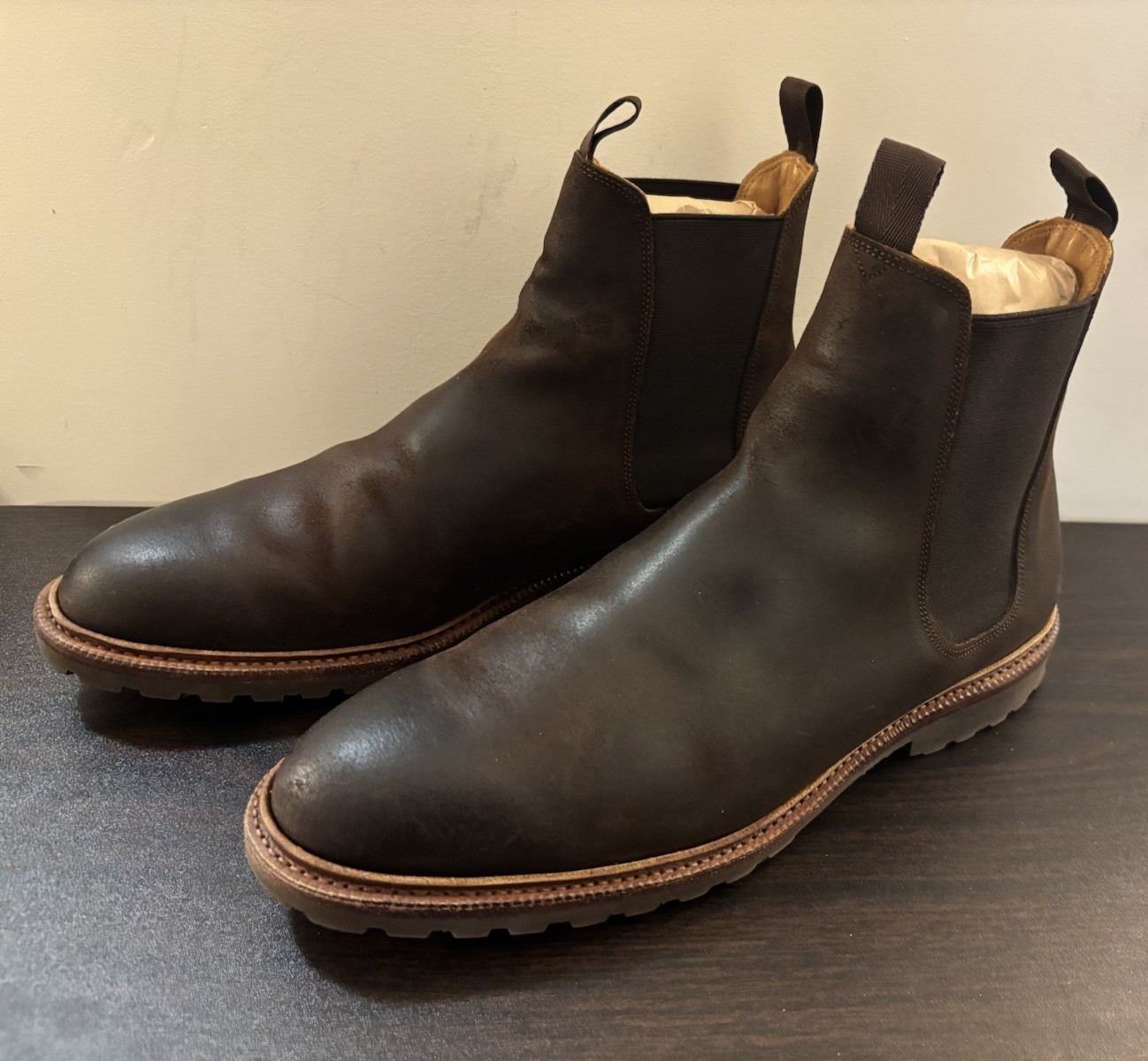 Meermin Wholecut Goodyear Welted Rust Waxy Commander CF Stead Suede Chelsea 10.5