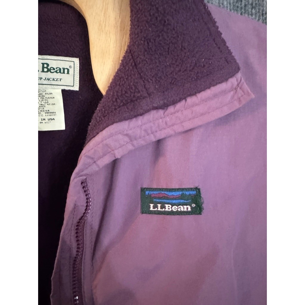 LL Bean Warm-Up Jacket Womens Medium Purple Fleece Lined Thinsulate Vintage USA