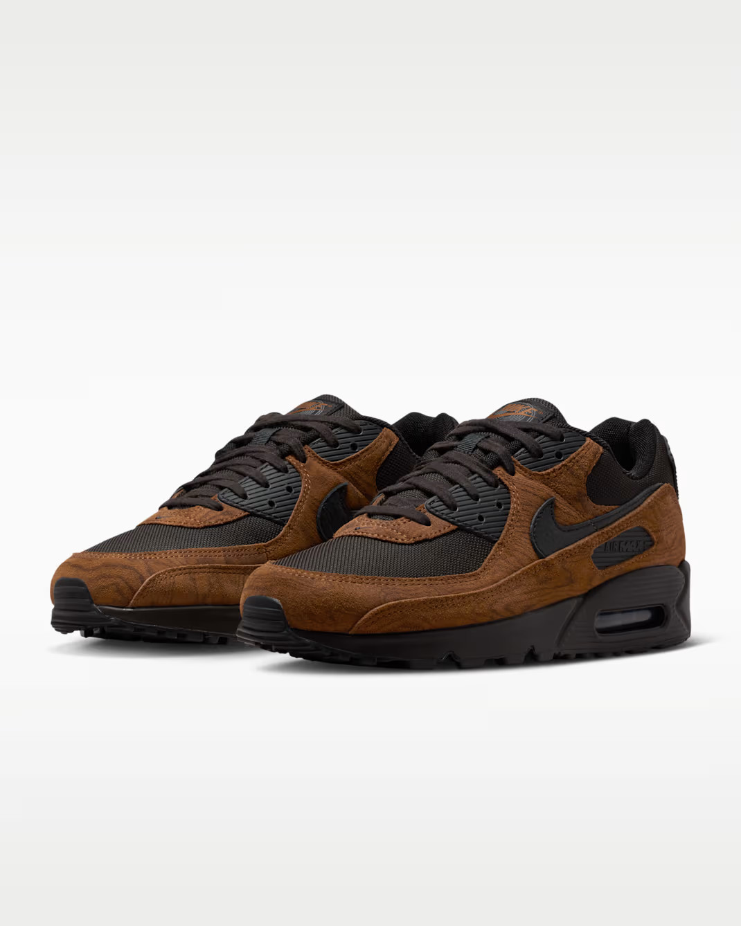 NIKE Air Max 90 Premium IQ0283 281 Light British Tan Velvet Brown Men Shoes