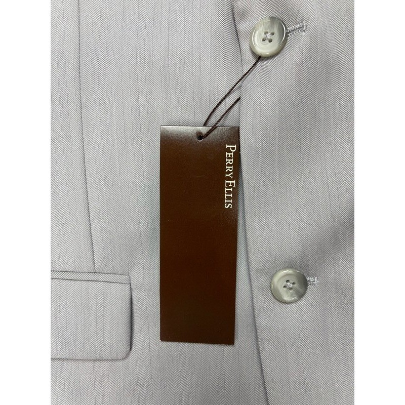 Perry Ellis Mens 40 REG Slim Fit Two Button Blazer Jacket Light Blue NWT